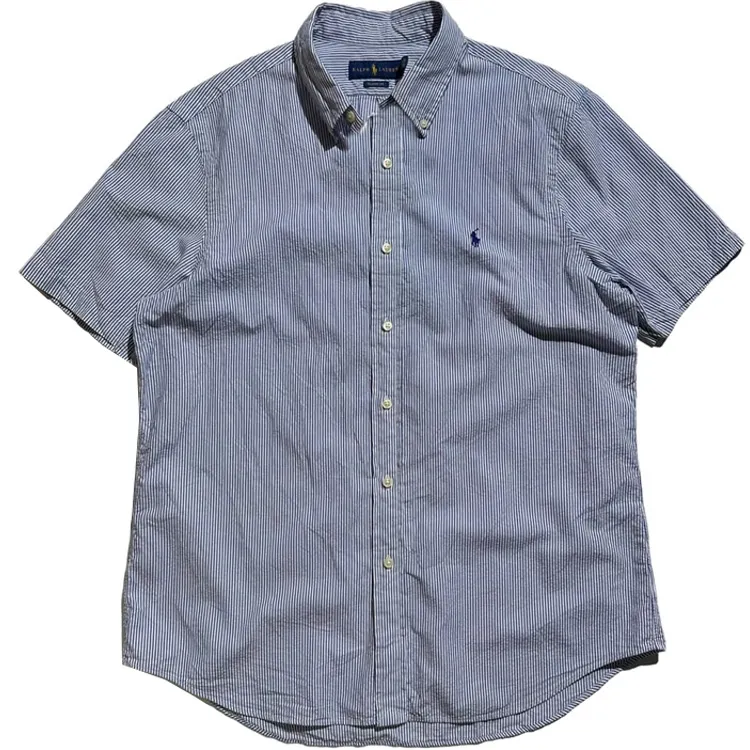 Polo Ralph Lauren SS24 Shirt Classic Version Men's Marine Blue & White