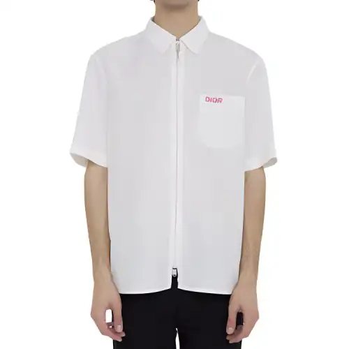 DIOR Homme Zip Up Short Sleeved Shirt