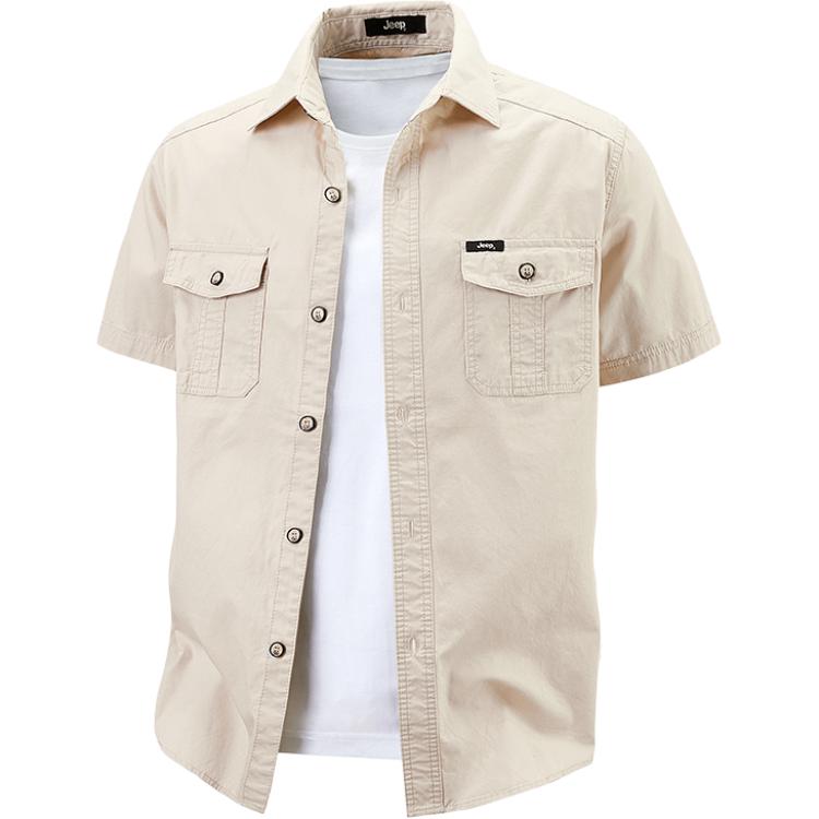 Мужская рубашка Jeep Washed Cotton (песочная)