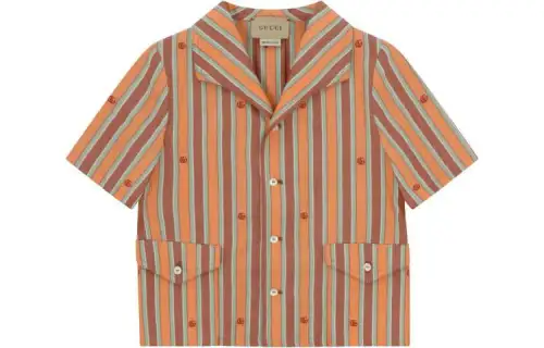 GUCCI Kids Striped Short Sleeved Shirt