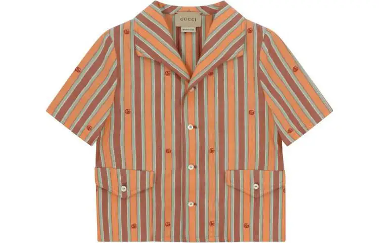 GUCCI Kids Striped Short Sleeved Shirt