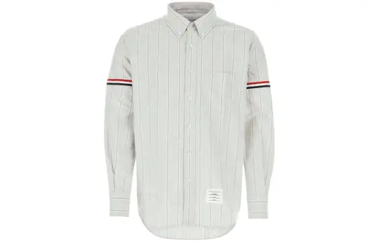 THOM BROWNE Rwb Striped Long Sleeved Shirt
