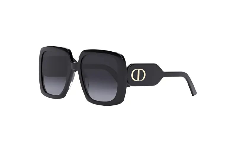 DIOR Plastic Irregular Shape Sunglasses Women's Black