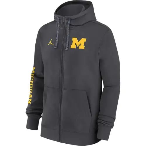 JORDAN Michigan Wolverines Sideline Team Issue Men's JORDAN College Full Zip Hoodie