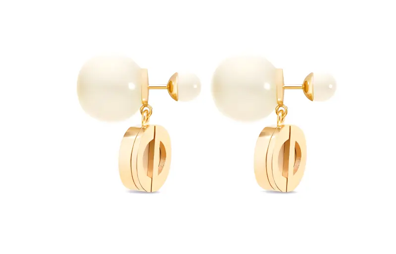 DIOR Metal, Resin Earrings Women's Gold