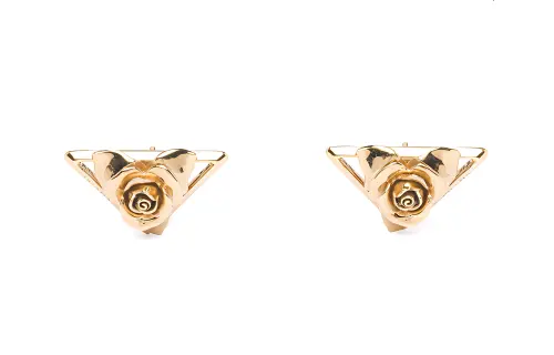 PRADA Metal Stud Earrings Women's Gold