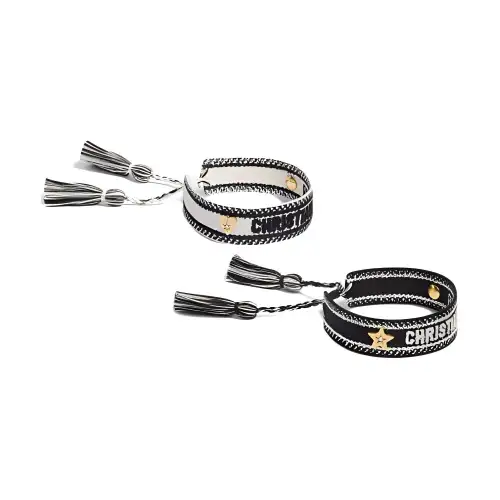 DIOR Embroidery Bracelets Women's Black