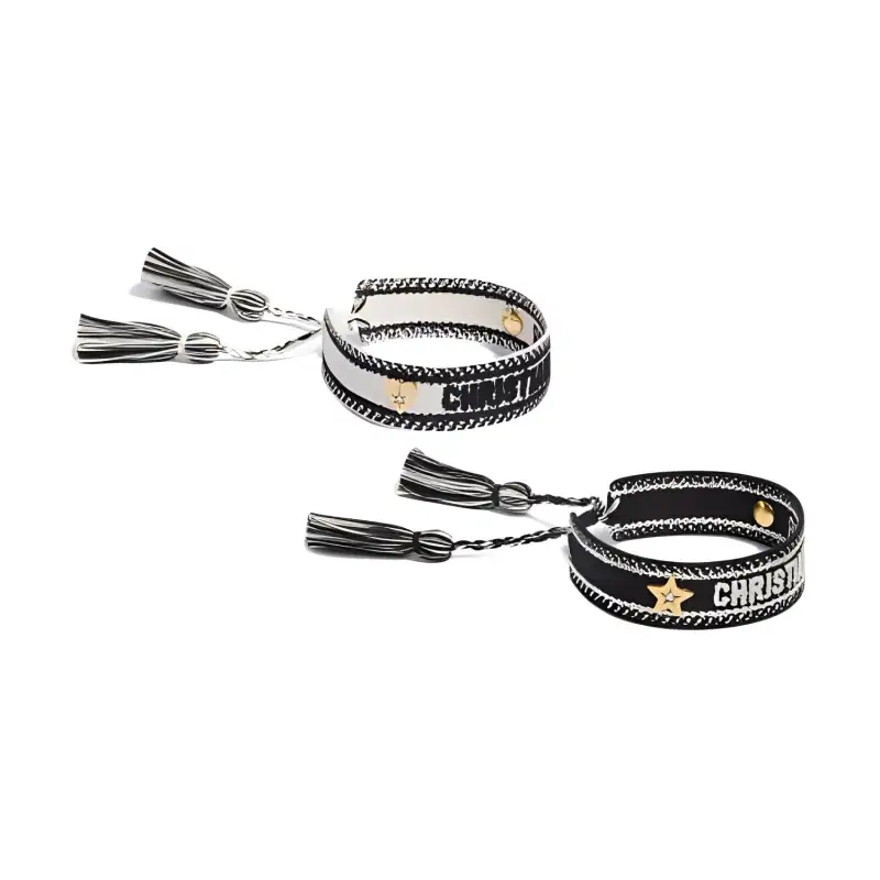 DIOR Embroidery Bracelets Women's Black