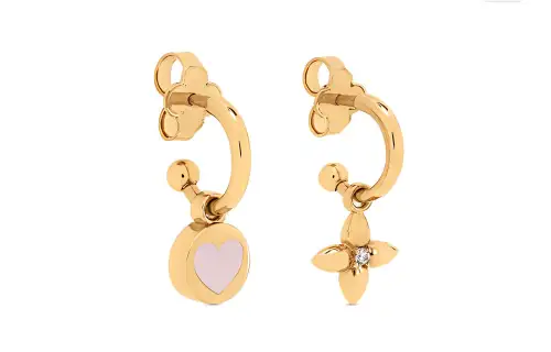 LOUIS VUITTON ICONIC Metal Earrings Women's Gold