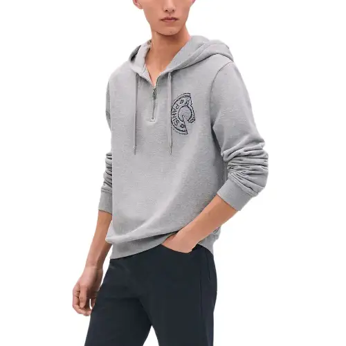 Hermès Pre Owned 2010s Half zip Embroidered Hoodie