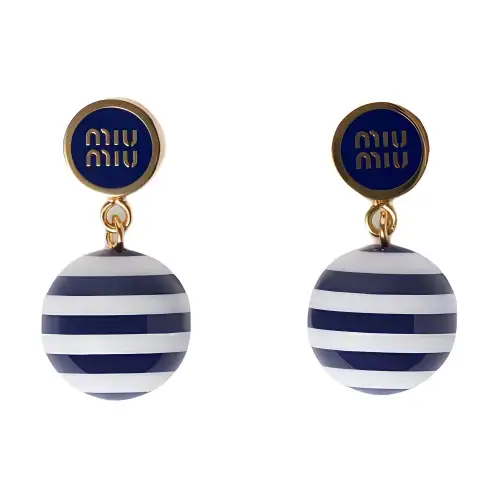 MIU MIU Metal Earrings Unisex Marine Blue
