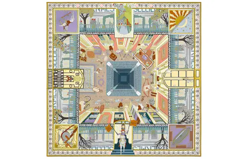 HERMES Silk Scarf Women's Multicolor