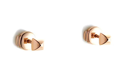 HERMES Rose Gold Stud Earrings Unisex Rose Gold