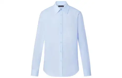 LOUIS VUITTON Long Sleeved Slim Shirt Men's Blue
