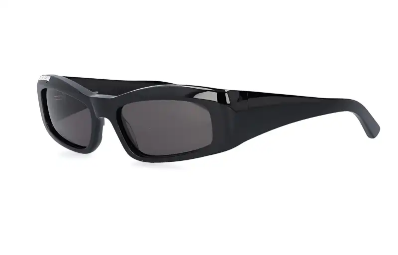 Balenciaga Square Frame Recycled Acetate Sunglasses Black/Black/Grey