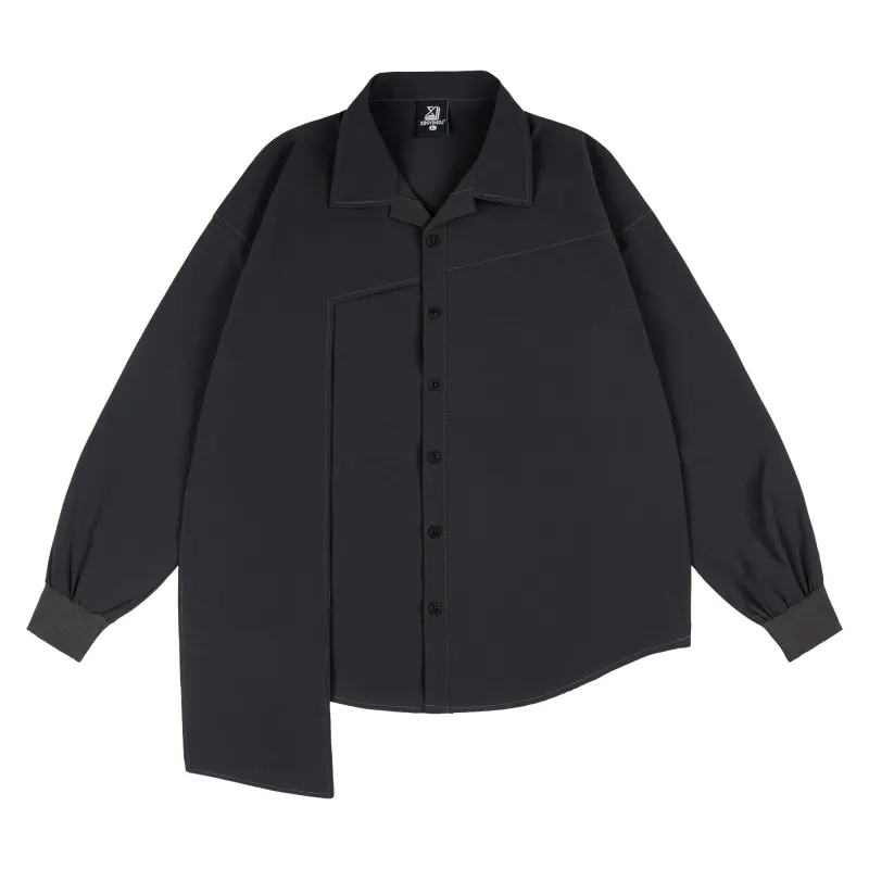 XINYINSU Shirts Unisex Gray Cuban Collar Moderate Other