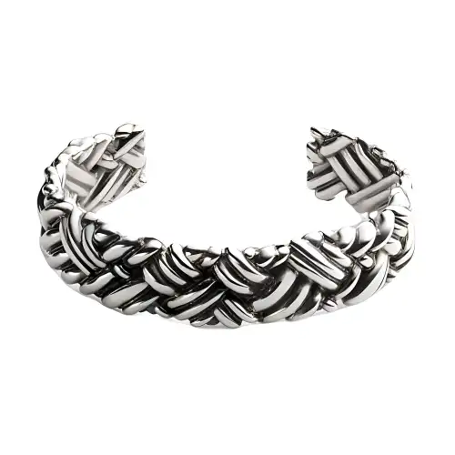Bottega Veneta Sterling Silver Bangles Men's Silver