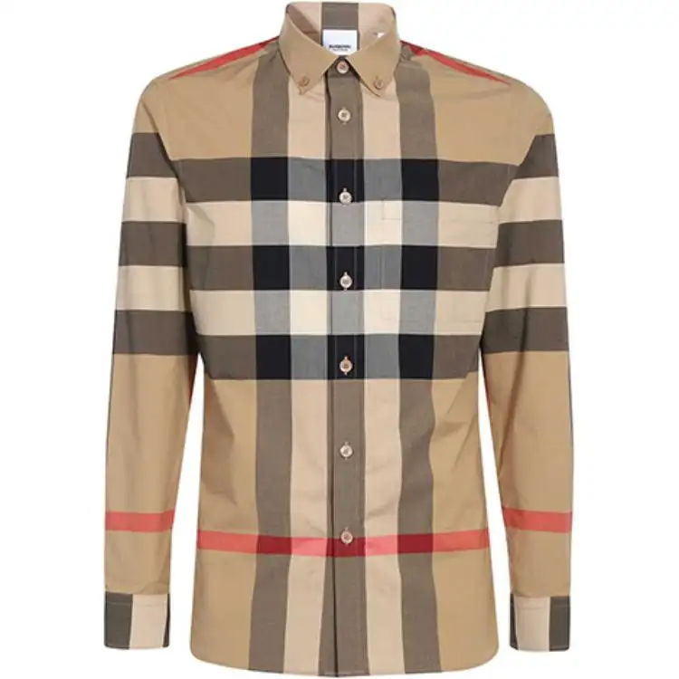 Burberry Shirts Men's Khaki Lapel Moderate Other
