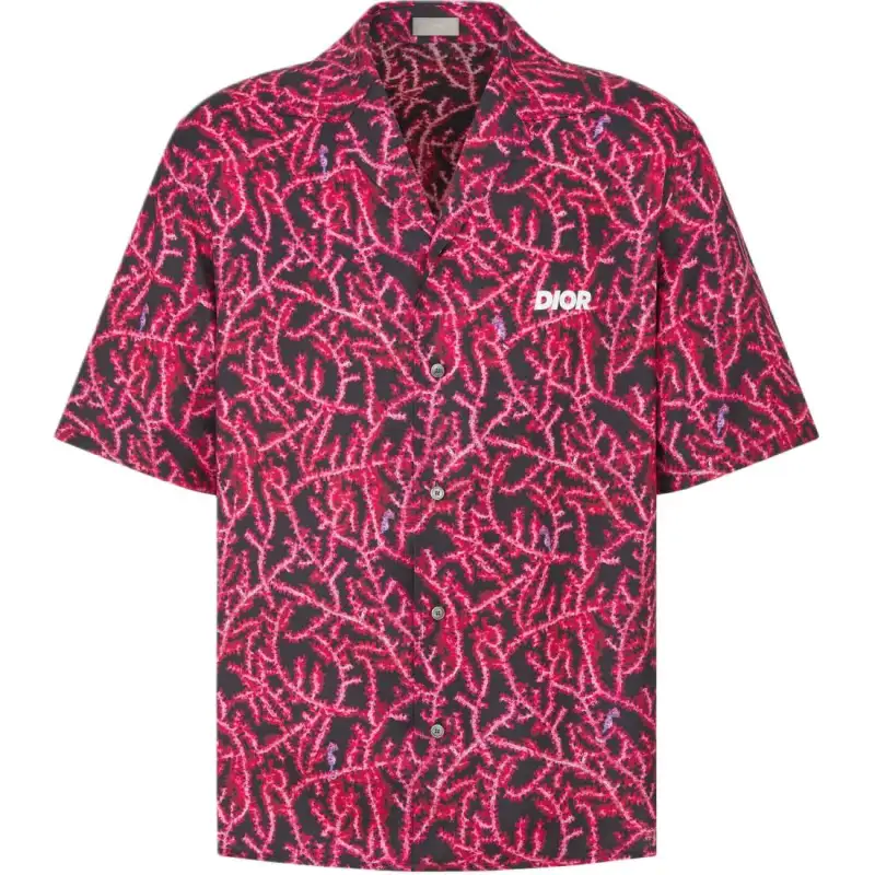 DIOR Shirts Men's Red Lapel Moderate Other