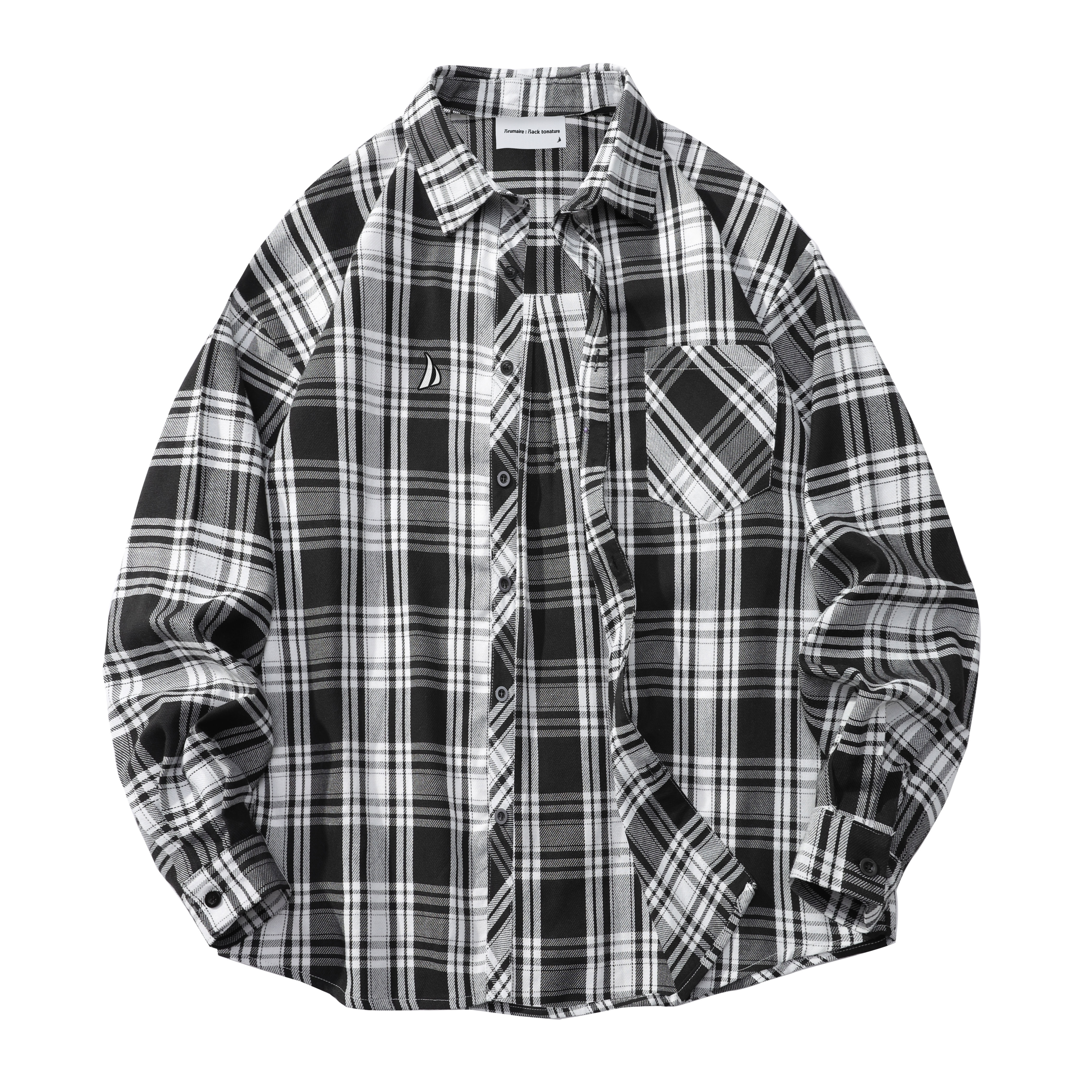 BRUMAIRE Japanese retro autumn shirt, long-sleeve for men and women