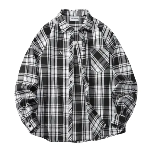 BRUMAIRE Japanese retro autumn shirt, long-sleeve for men and women