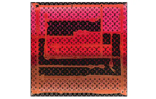 LOUIS VUITTON Confidential Scarves Women's Black/Brown/Red/Pink