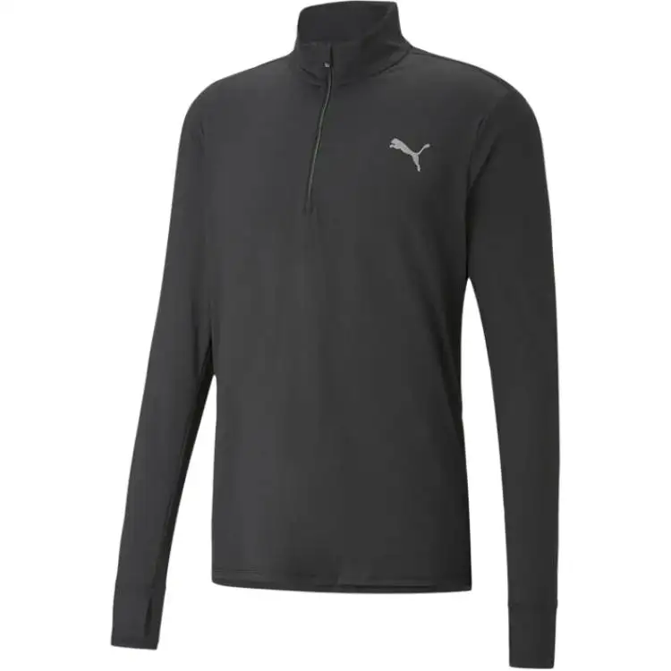 PUMA Sweatshirts Men's Black Stand Collar Moderate Regular