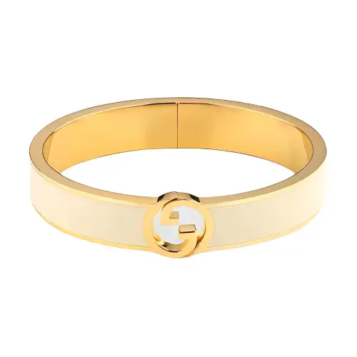 GUCCI Blondie Enamel Metal Bangles Unisex Gold