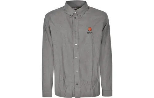 KENZO Logo Embroidered Buttoned Shirt