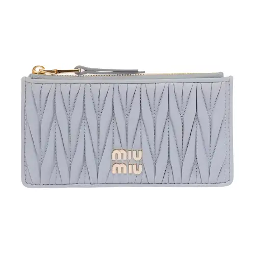 MIU MIU Leather Wallet Women's Light Blue