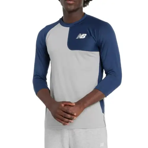 New Balance LS T Shirt Men's Gray Blue