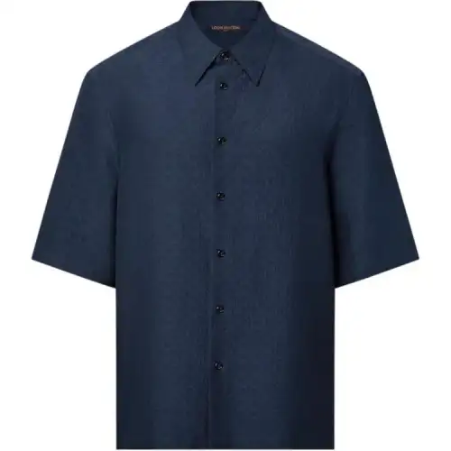 LOUIS VUITTON Mini Monogram Silk Blend Short-Sleeved Shirt