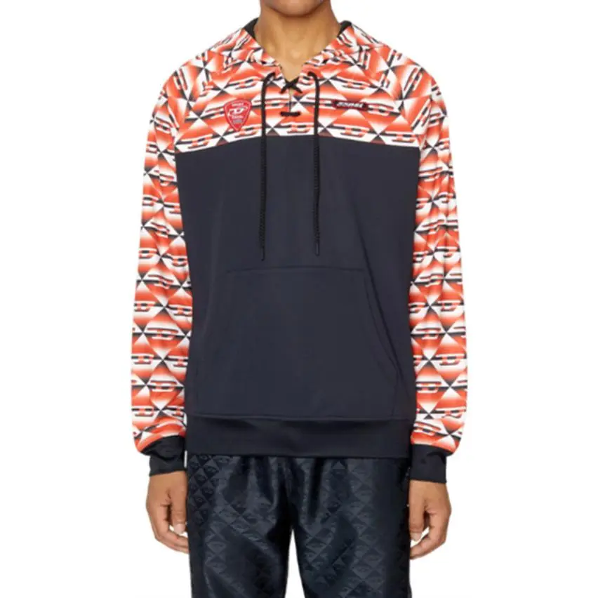 Diesel monogram panelled hoodie