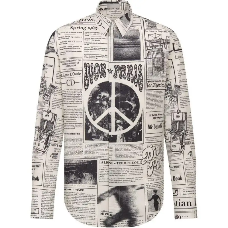 DIOR Shirts Men's Multicolor Pointed Collar Moderate Other
