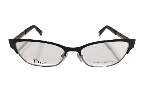 DIOR Metal Browline Eyeglass Frames Unisex Black