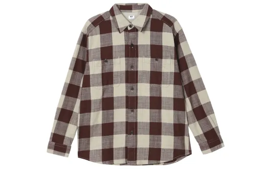 UNIQLO Shirts Unisex Dark Red Pointed Collar Moderate Other