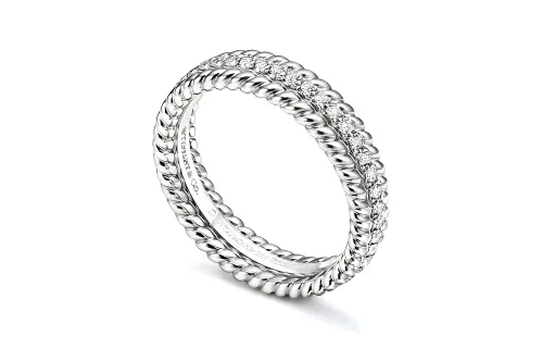 TIFFANY & CO. Platinum, Diamond Rings Women's Silver