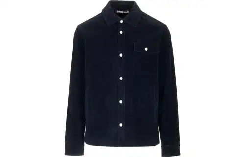 Palm Angels crochet-stripe corduroy shirt jacket