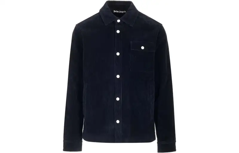 Palm Angels crochet-stripe corduroy shirt jacket