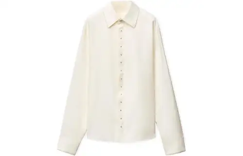 LOEWE Shirts Men's Ecru Lapel Moderate Shirt