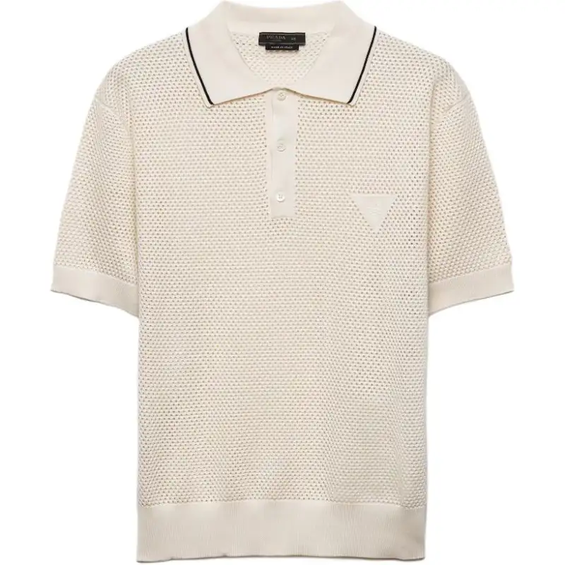 PRADA Logo Embroidered Knitted Polo Shirt
