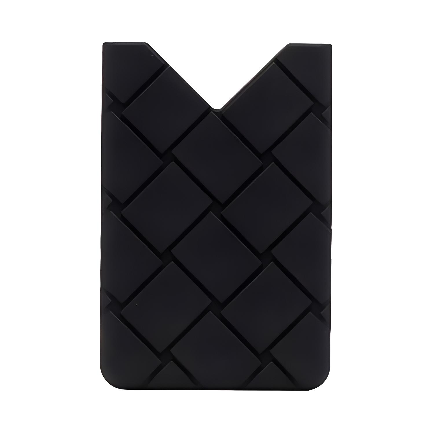 Bottega Veneta Solid Color Silicone Card Holder Unisex Black