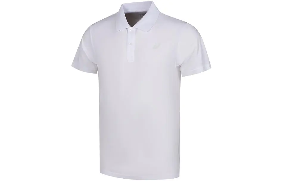 ASICS Polo Shirts Men's White Polo Collar Moderate Straight Fit