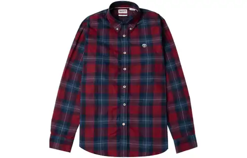 Timberland Shirts Men's Red Pointed Collar Moderate Shirt