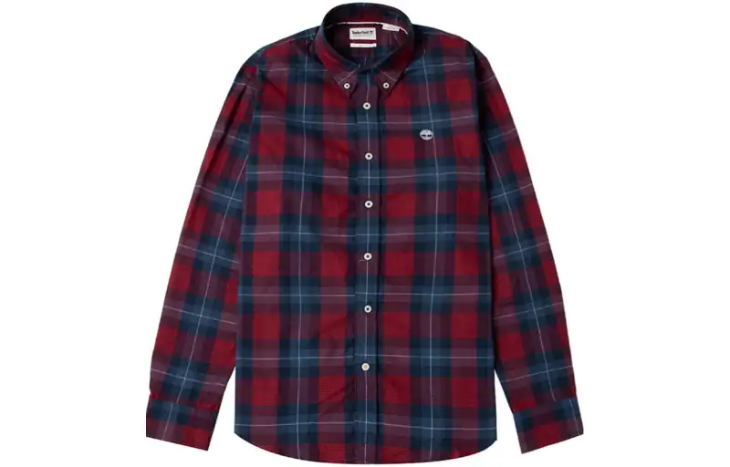 Timberland Shirts Men's Red Pointed Collar Moderate Shirt