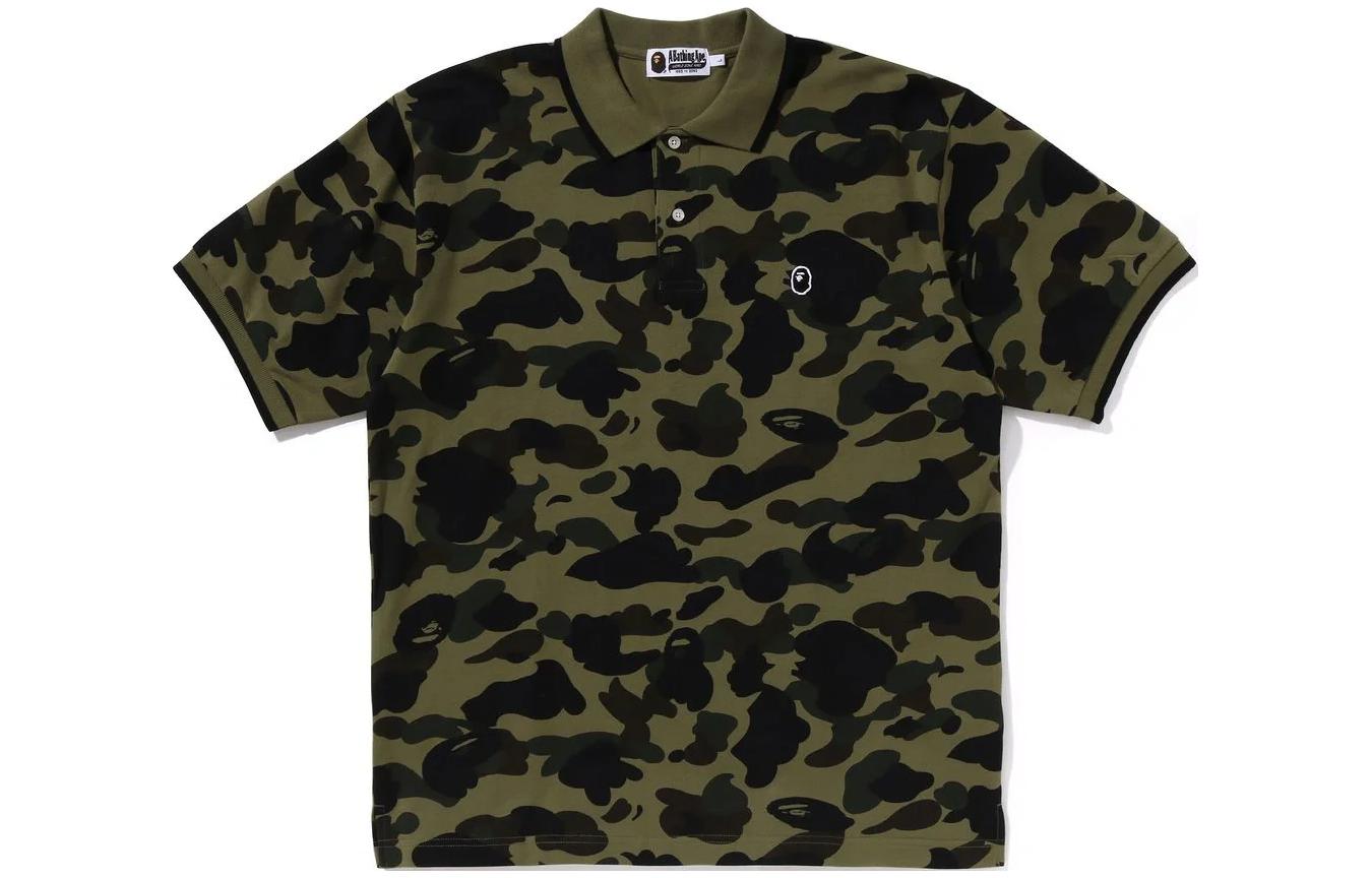 Футболка-поло A BATHING APE 1ST Camo Polo (зеленая)
