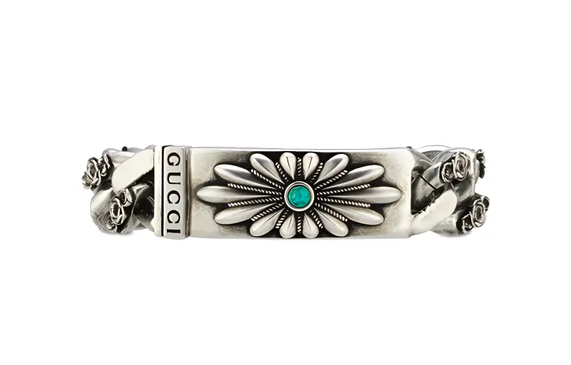 GUCCI 925 Sterling Silver, Enamel Bracelets Men's Silver