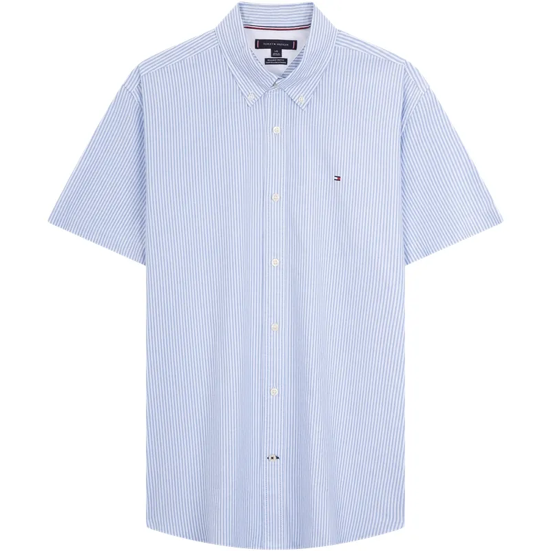 Tommy Hilfiger Shirt Men's Light Blue White Stripes