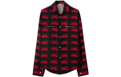 Burberry Shirts Men's Red Lapel Moderate Other