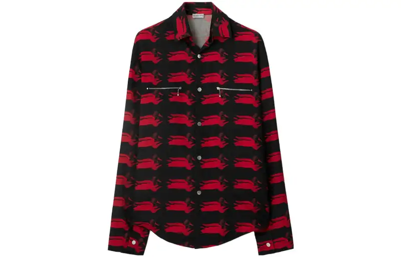 Burberry Shirts Men's Red Lapel Moderate Other